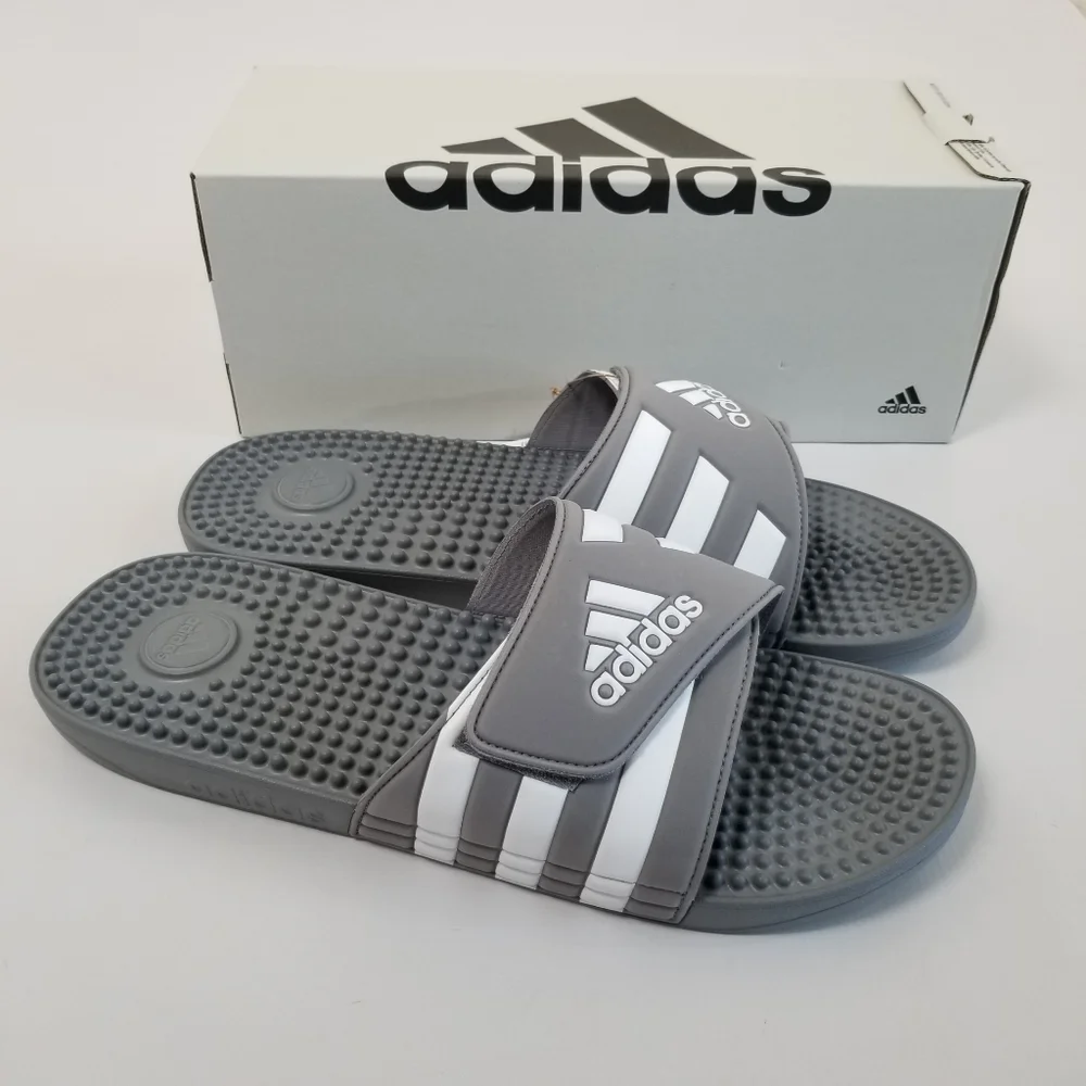 Adidas Addisage Slide Band Sandals Adjustable Size 17